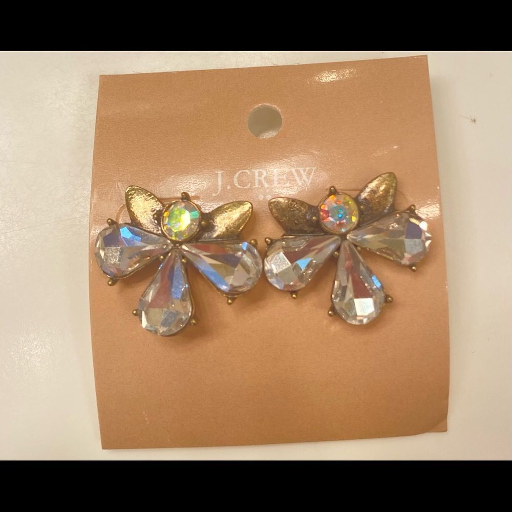 J. Crew Crystal Angel Earrings